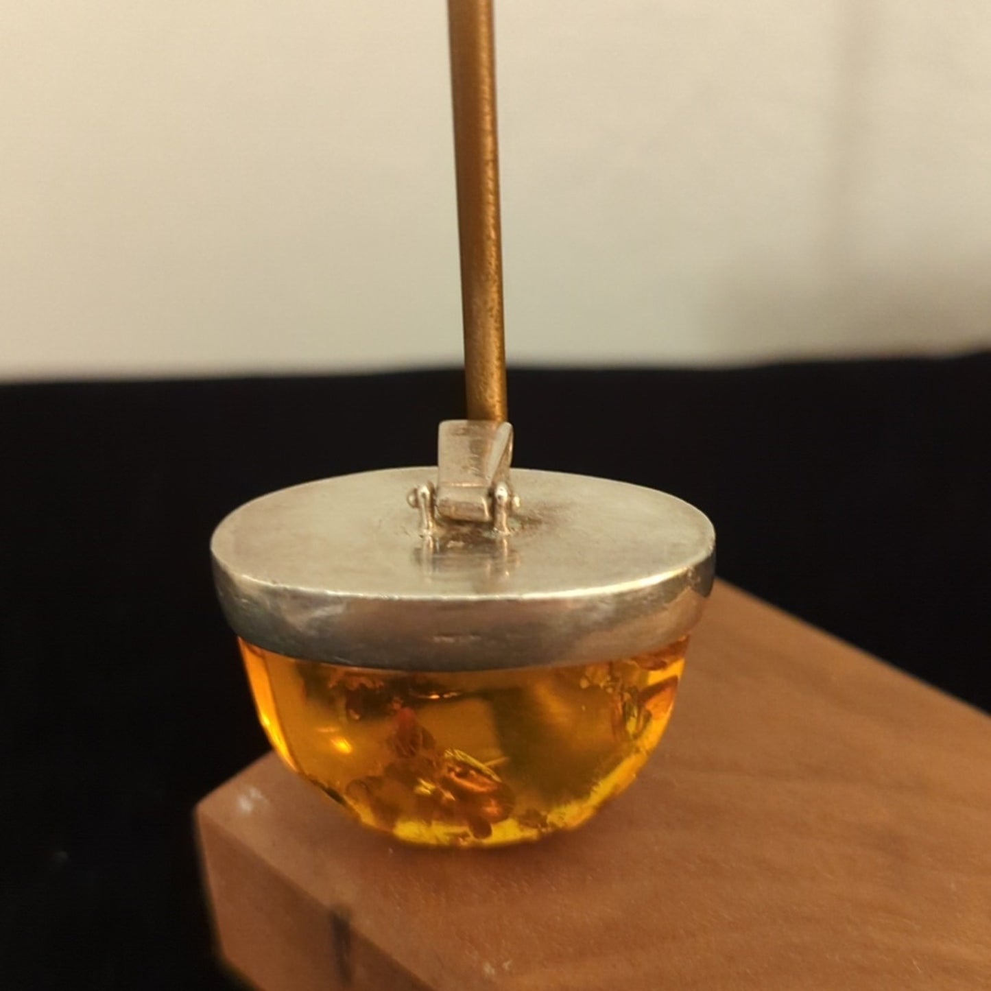 Large Natural Baltic Amber Pendant In a 925 Silver Cap Setting With Large Bale