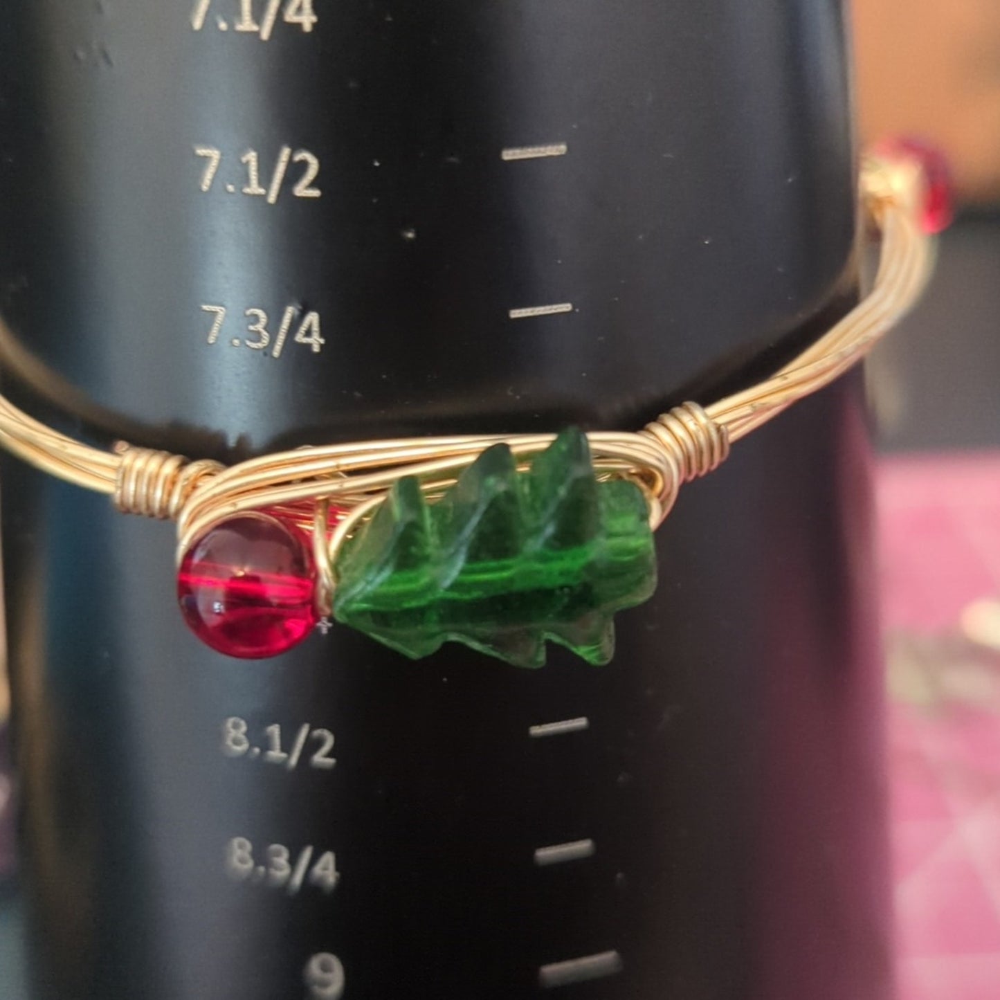 Two Christmas Bracelets -- One Bangle & One Stretch Bracelet