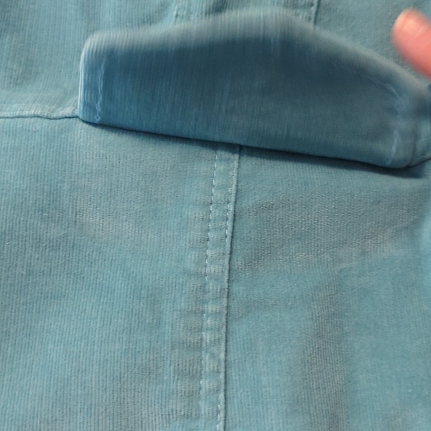 Live a Little Vtg Cotton Stretch Turquoise Corduroy Embellished Jacket Sz XL