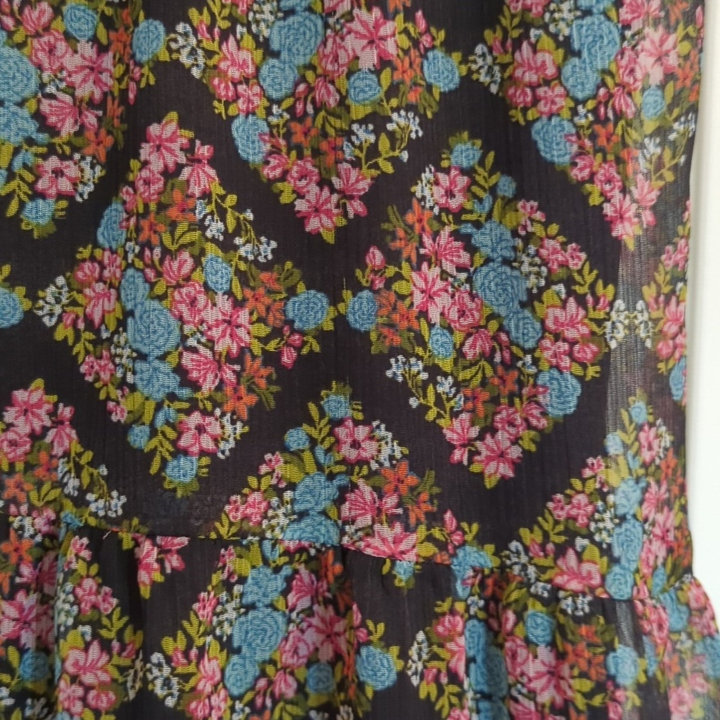 LC Lauren Conrad Flirty Floral Elastic Waist Ruffle Skirt Women's Size XS
