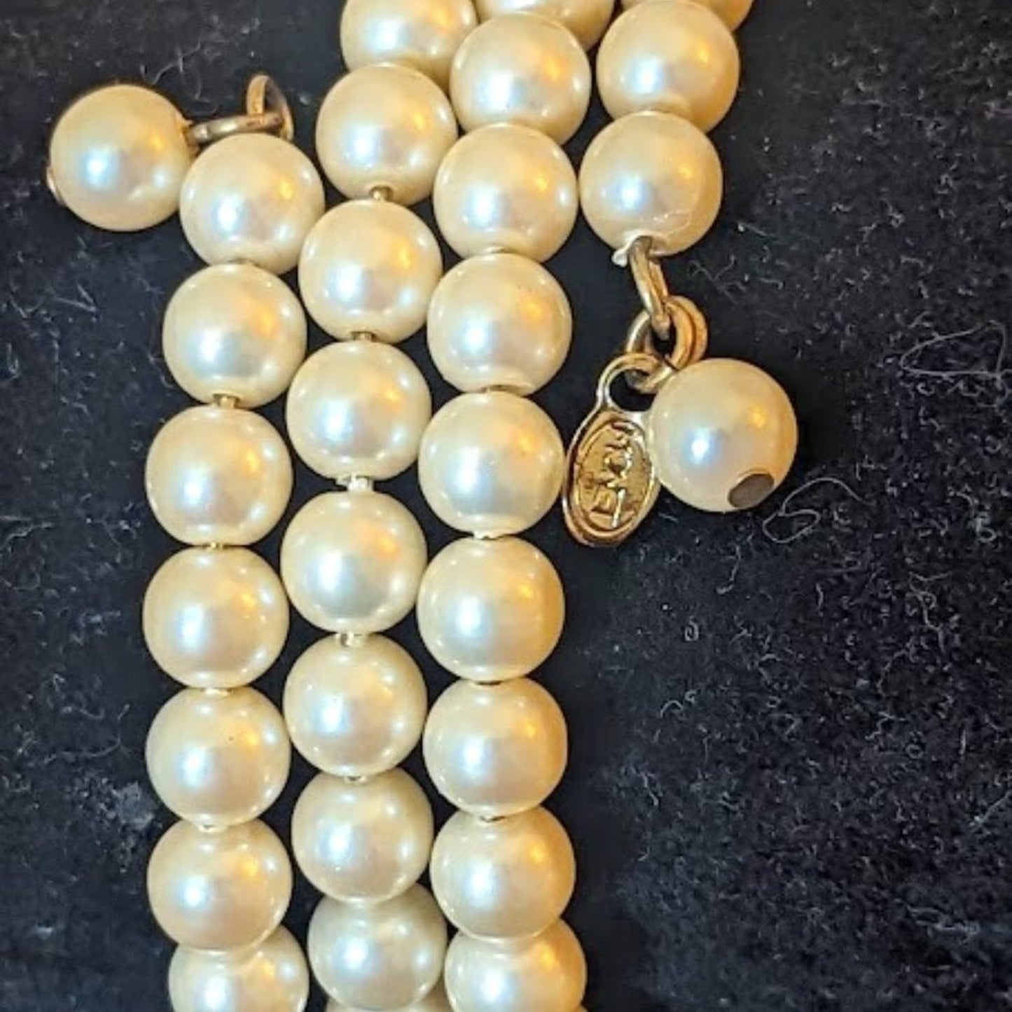 Vintage Monet Classic Timeless Faux Pearl Wire Coil Wrap Bracelet