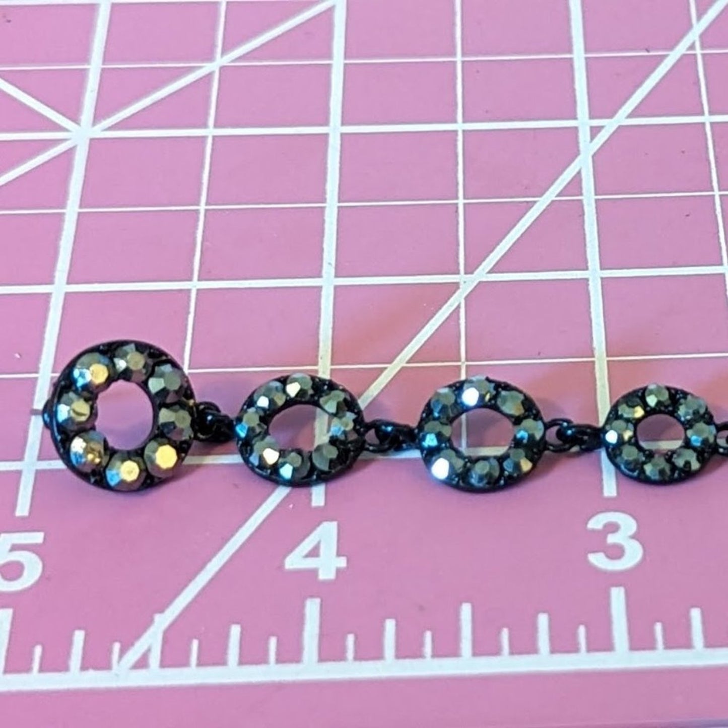 Gun Metal AB Crystal Dangle Post Earrings