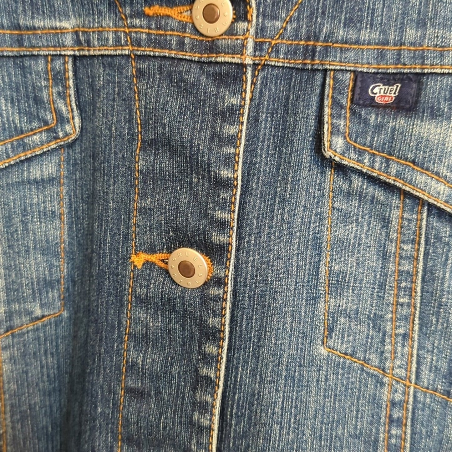 Cruel Girl Jean Jacket/Shacket With Navajo Embroidered Native American Figures