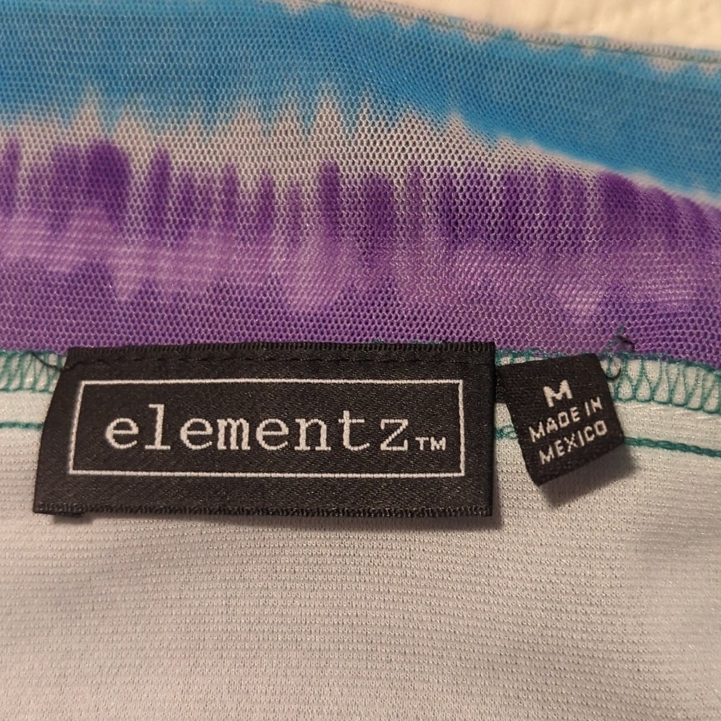 Elementz NWT Tie Dye Look Flutter Cap Sleeve Box Neck Top Women's Size M