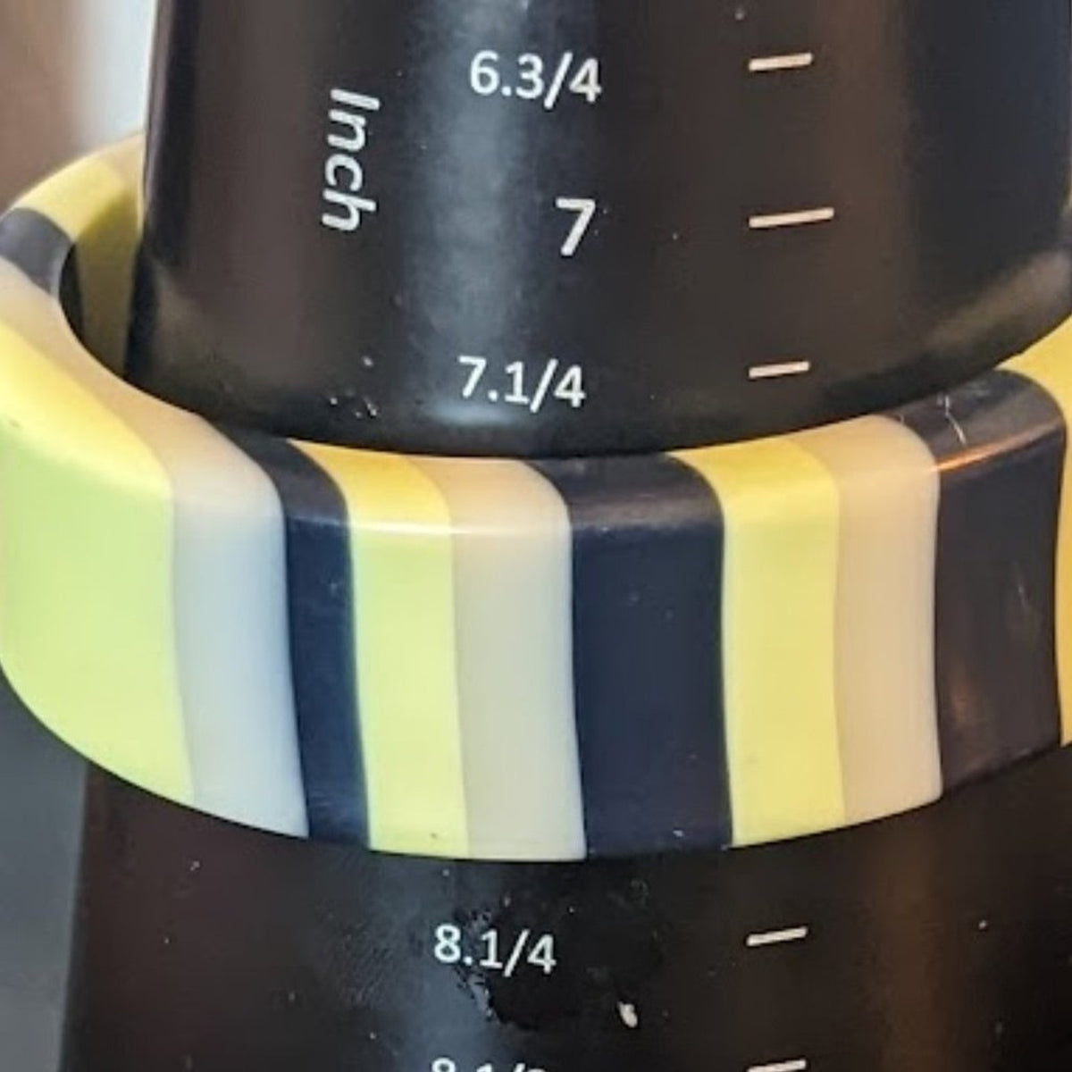 Vintage Laminated Lucite Retro Striped Bangle Bracelet
