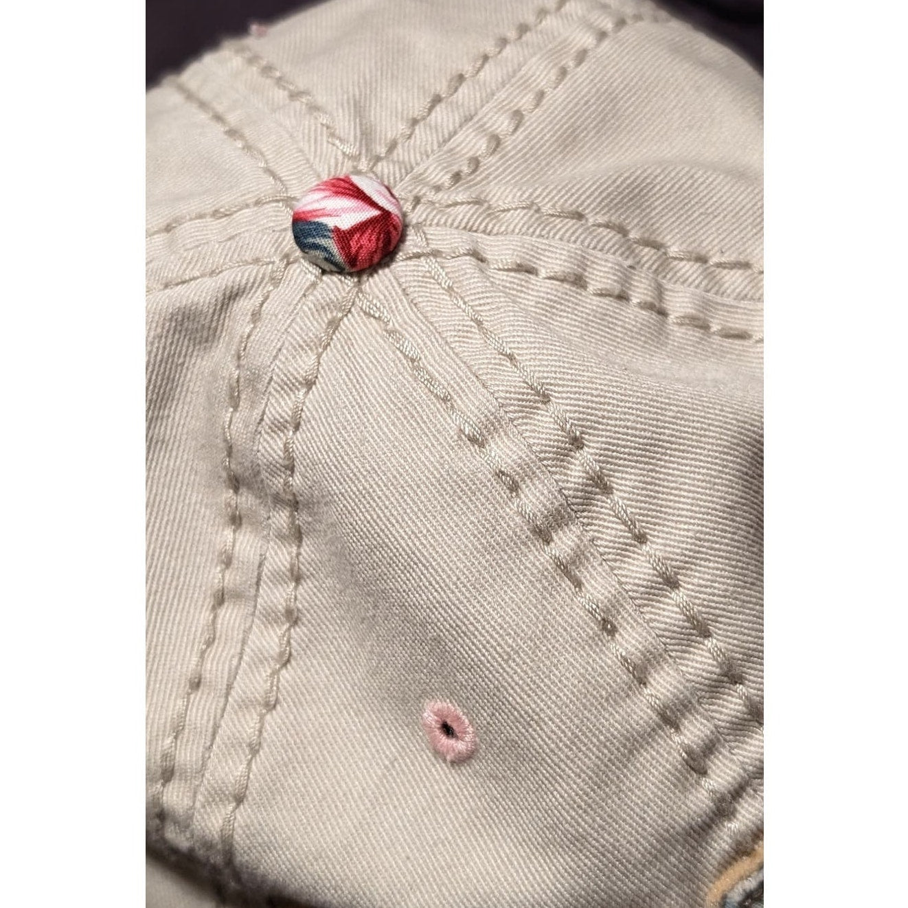 Distressed Floral Patch Adjustable Cap