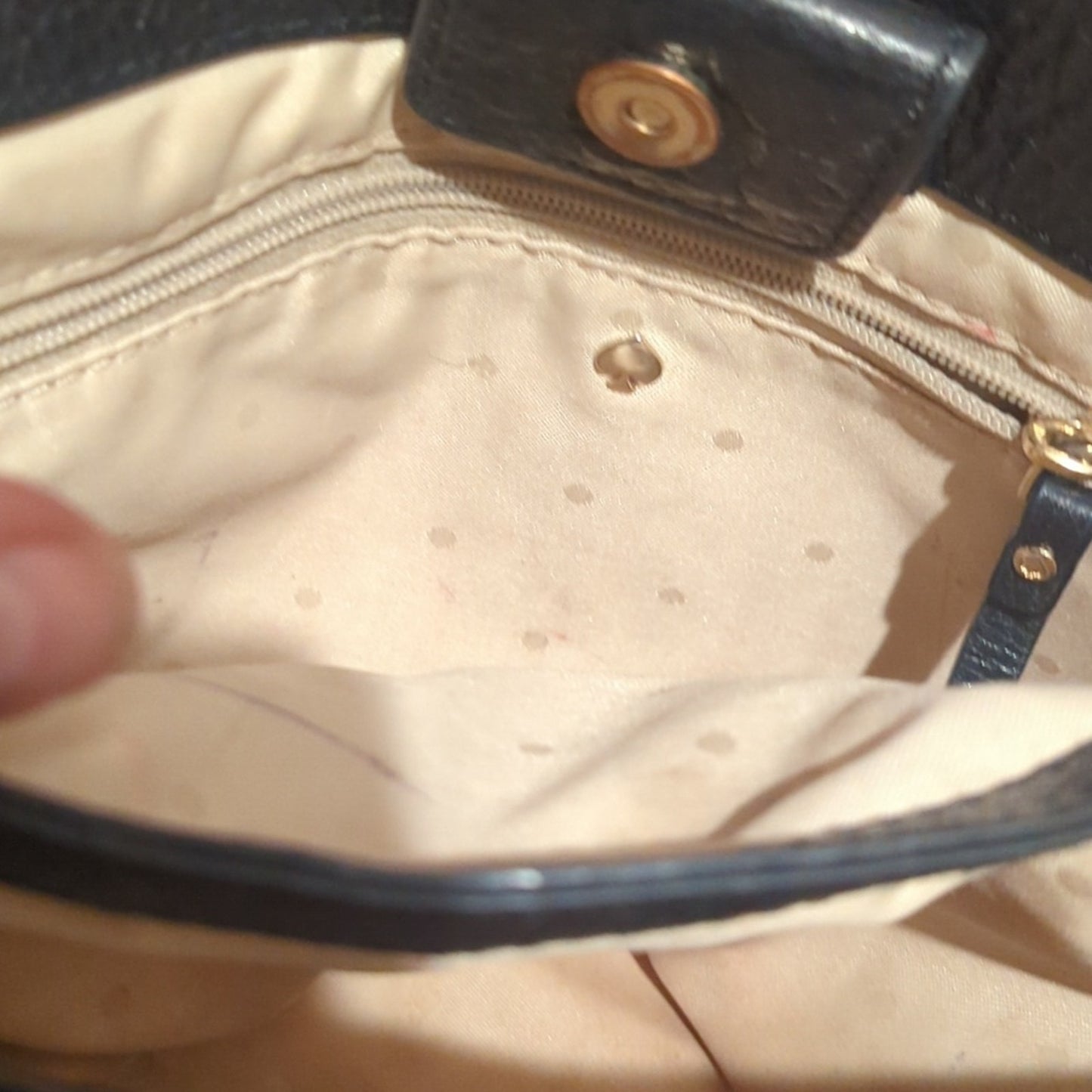 Kate Spade Black Shimmer Pebbled Leather Chain/Leather Strap Shoulder Bag