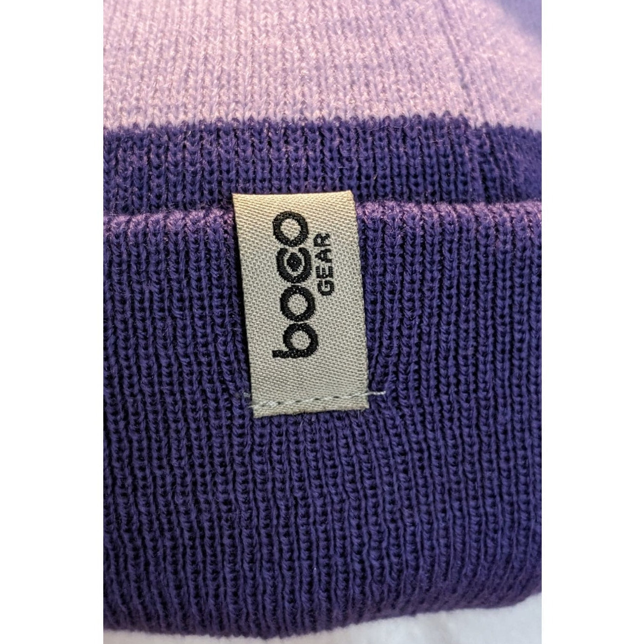 Boco Gear Sherpa Adventure Gear Lambs Wool Made in Nepal Purple Pom Pom Beanie