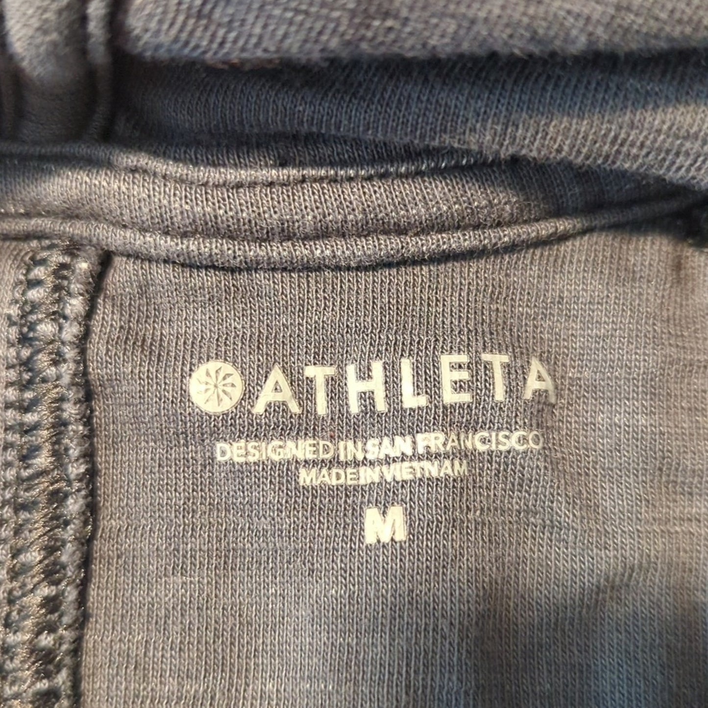 Athleta Gray Full Zip Pocket Draw String Hoodie Women's Size M