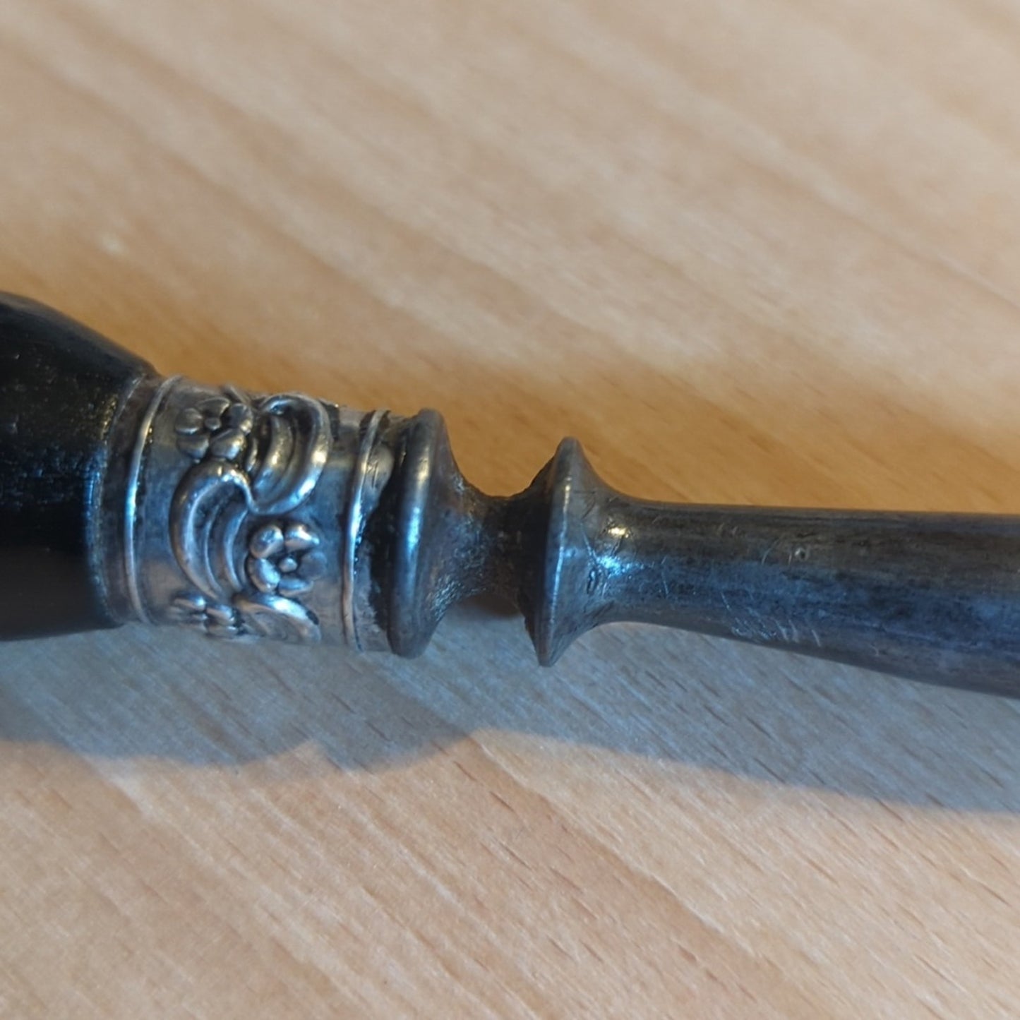 Antique Lee's 13" Stag Antler Handle W/Sterling Honing Rod