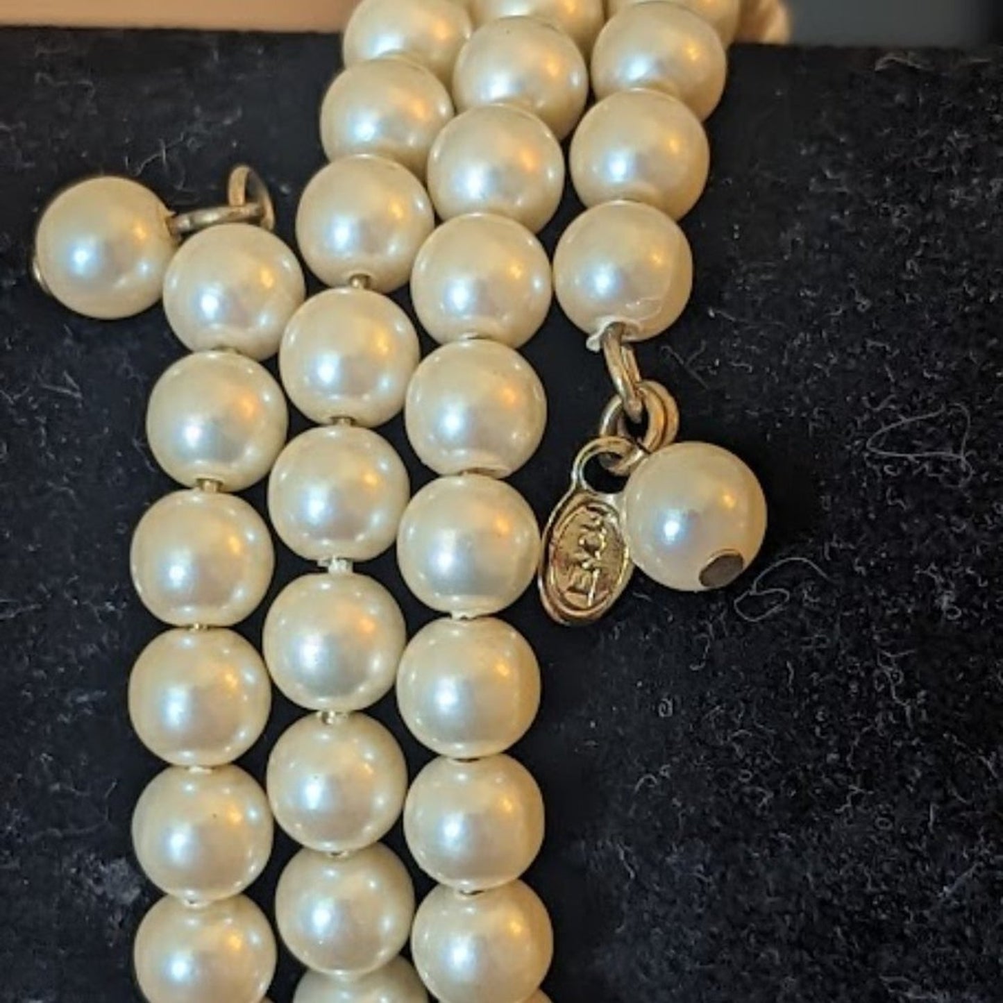 Vintage Monet Classic Timeless Faux Pearl Wire Coil Wrap Bracelet
