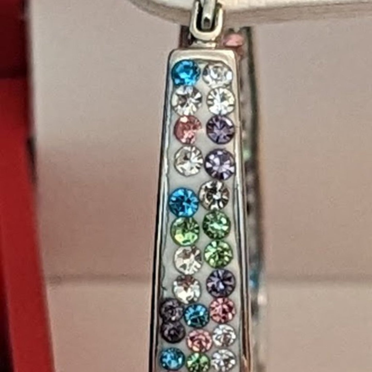 Sophia James New York Fine Silver-plated Swarovski oblong in and out hoops