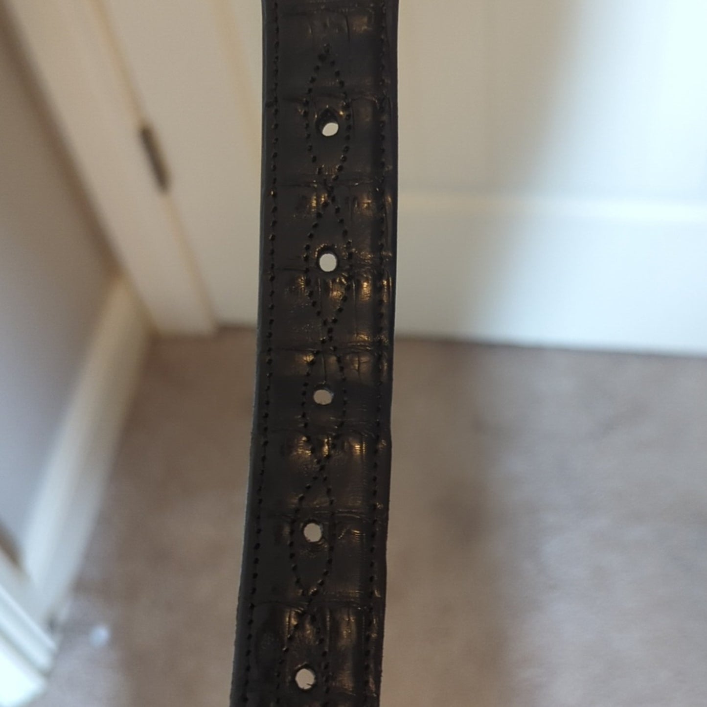 Rodney Ammons One of a Kind Custom Hand Made Black Alligator Belt Men's Sz 42.