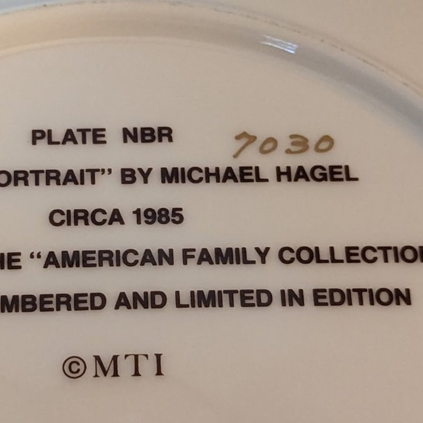 Gorham Collectible "Family Portrait" by Michael Hagel Plate