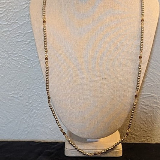 Napier Champagne Faux Mini Pearl Necklace