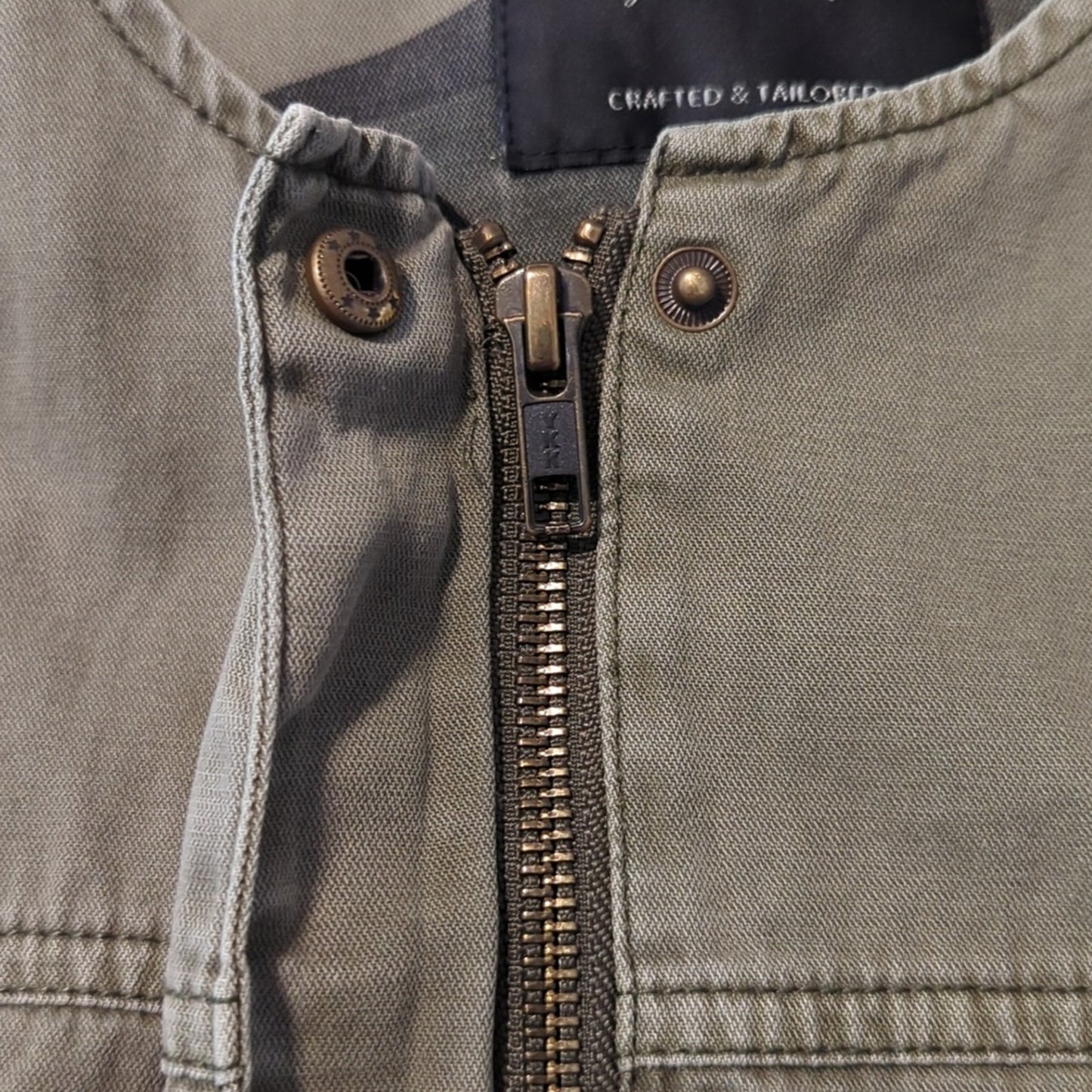 Sanctuary Khaki Green Bell Sleeve Military Full Zip Jacket Women's Size M