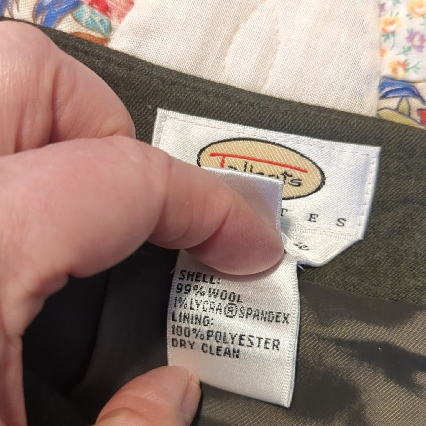 Talbots Loden Green Wool Front Panel Kick Pleat Button Pocket Skirt Petite Sz 8